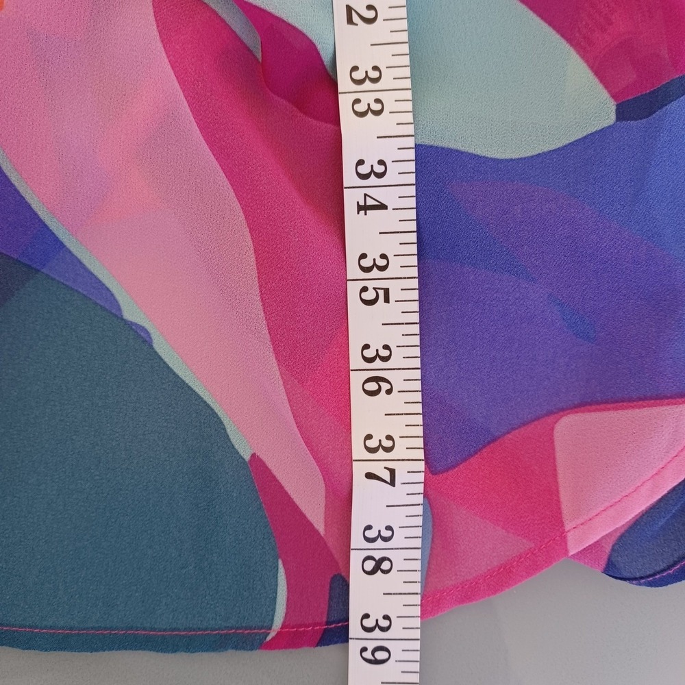 Soft Surroundings Women Abstract Print Pintuck Tunic Dress Sheer Pink L NO SLIP! - Picture 5 of 10